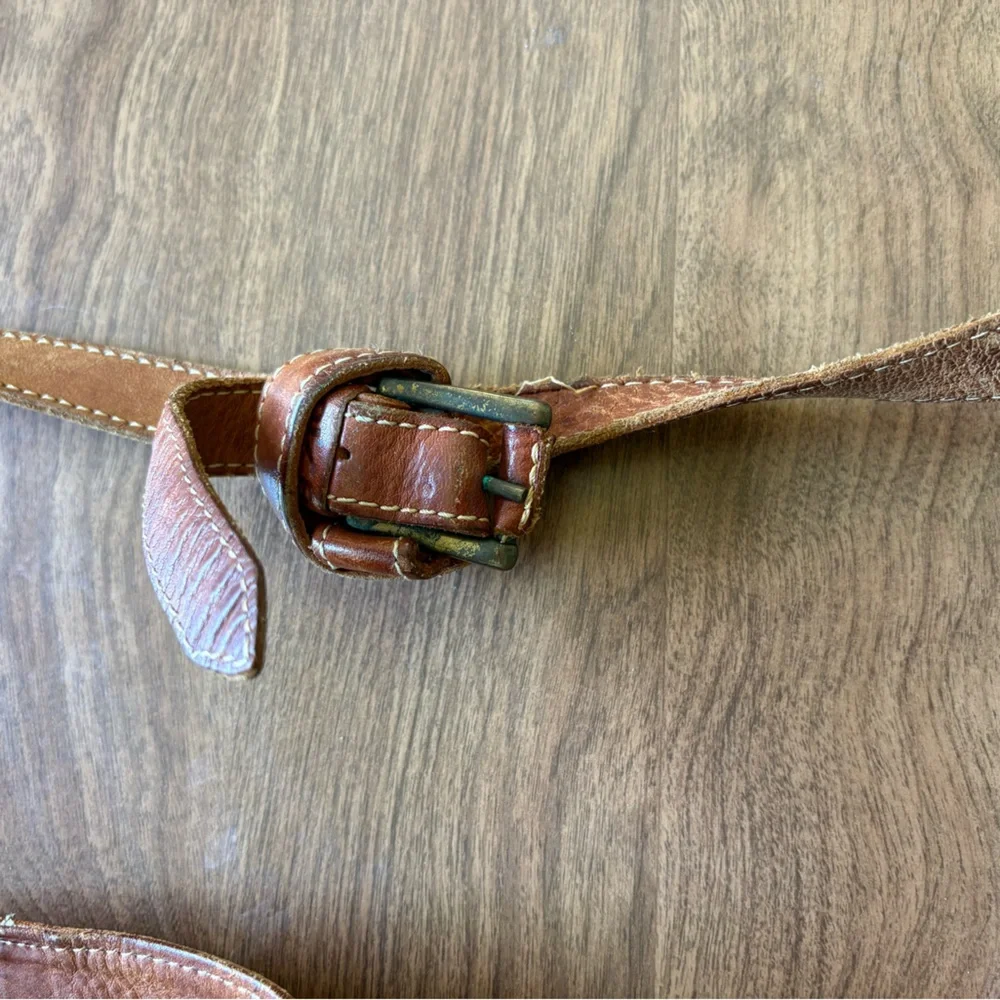 Unisa Tan Leather Hobo Shoulder Bag
